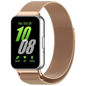 Milanese Strap, rose gold, on a watch, 3/4 front view