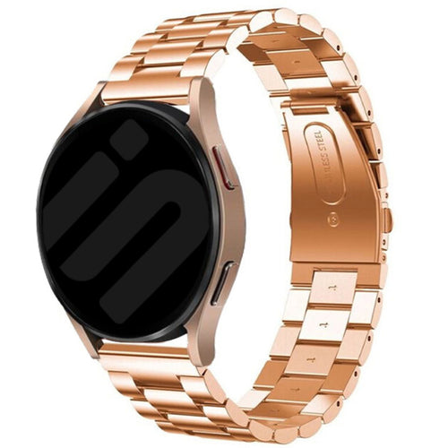 Steel Strap, rose gold, on a watch, 3/4 front view