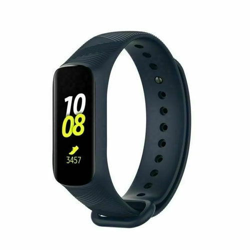 Silicone Strap, dark blue, on a watch, 3/4 front view
