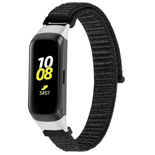 Nylon Strap, black, on a watch, 3/4 front view