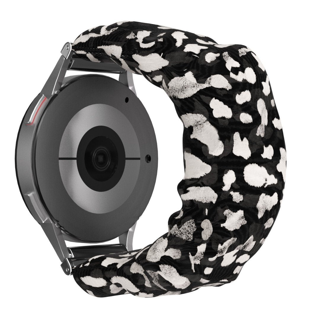 Nylon Scrunchie Strap, spotted, on a watch, 3/4 front view