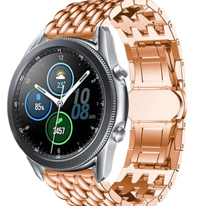 Steel Dragon Strap, rose gold, on a watch, 3/4 front view