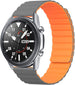 Samsung Galaxy Watch 3 45mm magnetisch siliconen bandje (grijs/oranje)