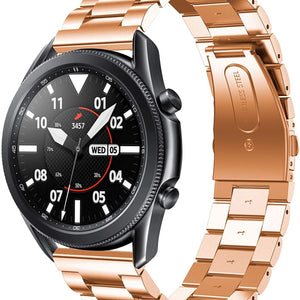 Steel Strap, rose gold, on a watch, 3/4 front view
