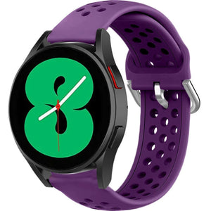Breathable Silicone Strap, purple, on a watch, 3/4 front view