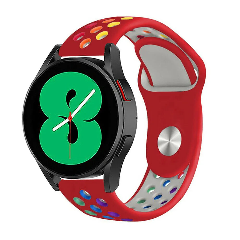 Silicone Sport Strap, on a watch, 3/4 front view