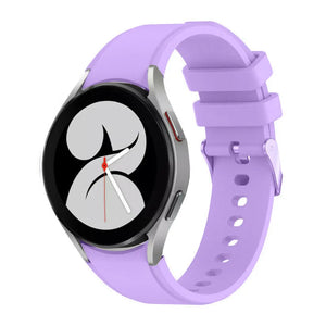 Silicone Strap 'Perfect Fit', lilac, on a watch, 3/4 front view