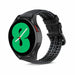 Samsung Galaxy Watch 4 44mm siliconen / leren bandje  (zwart)