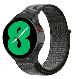 Nylon Strap, green, on a watch, 3/4 front view
