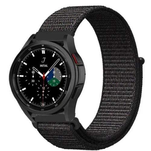 Nylon Strap, black, on a watch, 3/4 front view