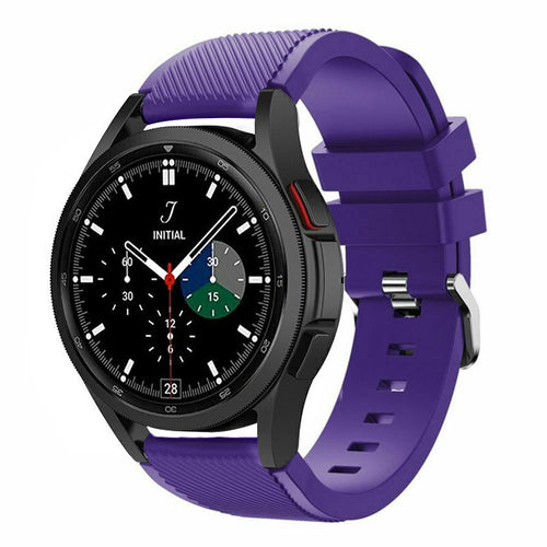 Twill Silicone Strap, purple, on a watch, 3/4 front view