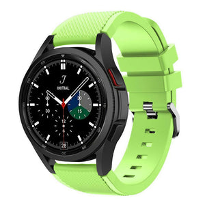 Twill Silicone Strap, light green, on a watch, 3/4 front view