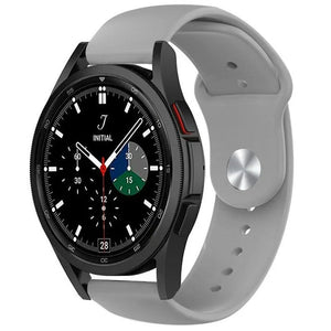 Silicone Sport Strap, grey, on a watch, 3/4 front view
