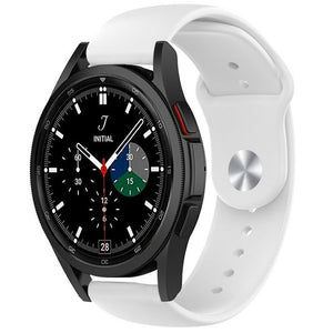 Silicone Sport Strap, white, on a watch, 3/4 front view