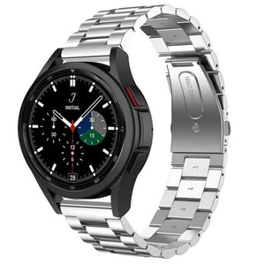 Steel Strap, silver, on a watch, 3/4 front view