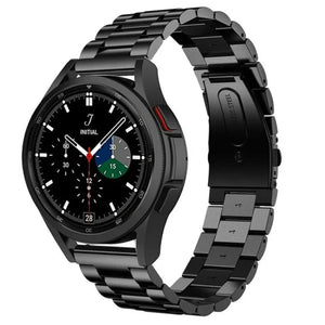 Steel Strap, black, on a watch, 3/4 front view