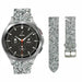 Samsung Galaxy Watch 4 Classic leren glitter bandje (zilver)