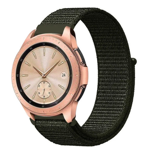 Nylon Strap, dark green, on a watch, 3/4 front view