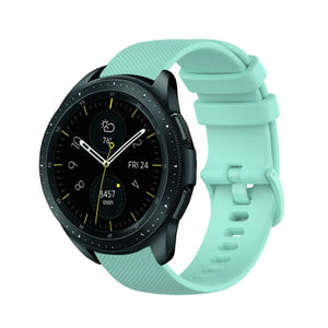 Premium Silicone Strap, aqua, on a watch, 3/4 front view