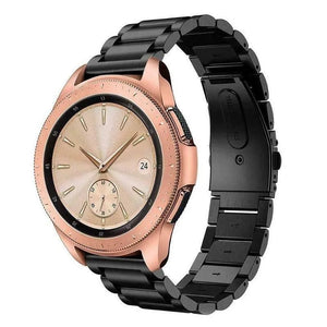 Steel Strap, black, on a watch, 3/4 front view