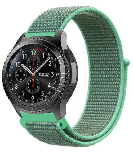 Nylon Strap, mint, on a watch, 3/4 front view