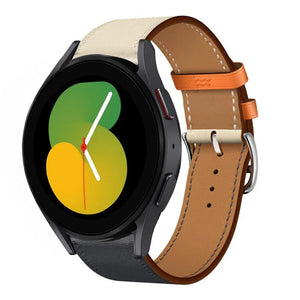 Leather Strap 'Duo', on a watch, 3/4 front view