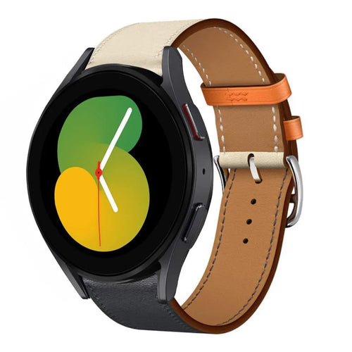 Leather Strap 'Duo', on a watch, 3/4 front view
