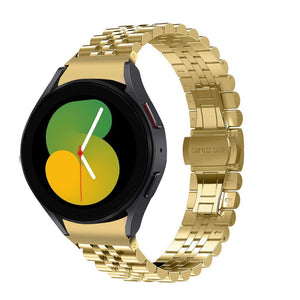 Jubilee Steel Strap, gold, on a watch, 3/4 front view