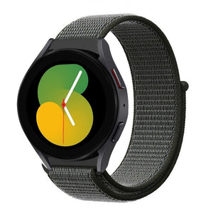 Nylon Strap, green, on a watch, 3/4 front view