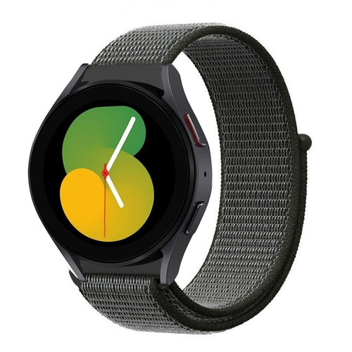 Nylon Strap, green, on a watch, 3/4 front view