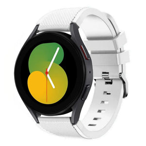 Twill Silicone Strap, white, on a watch, 3/4 front view