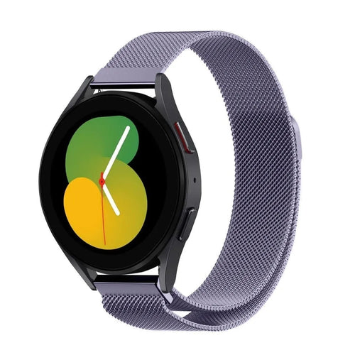 Milanese Strap, space grey, on a watch, 3/4 front view