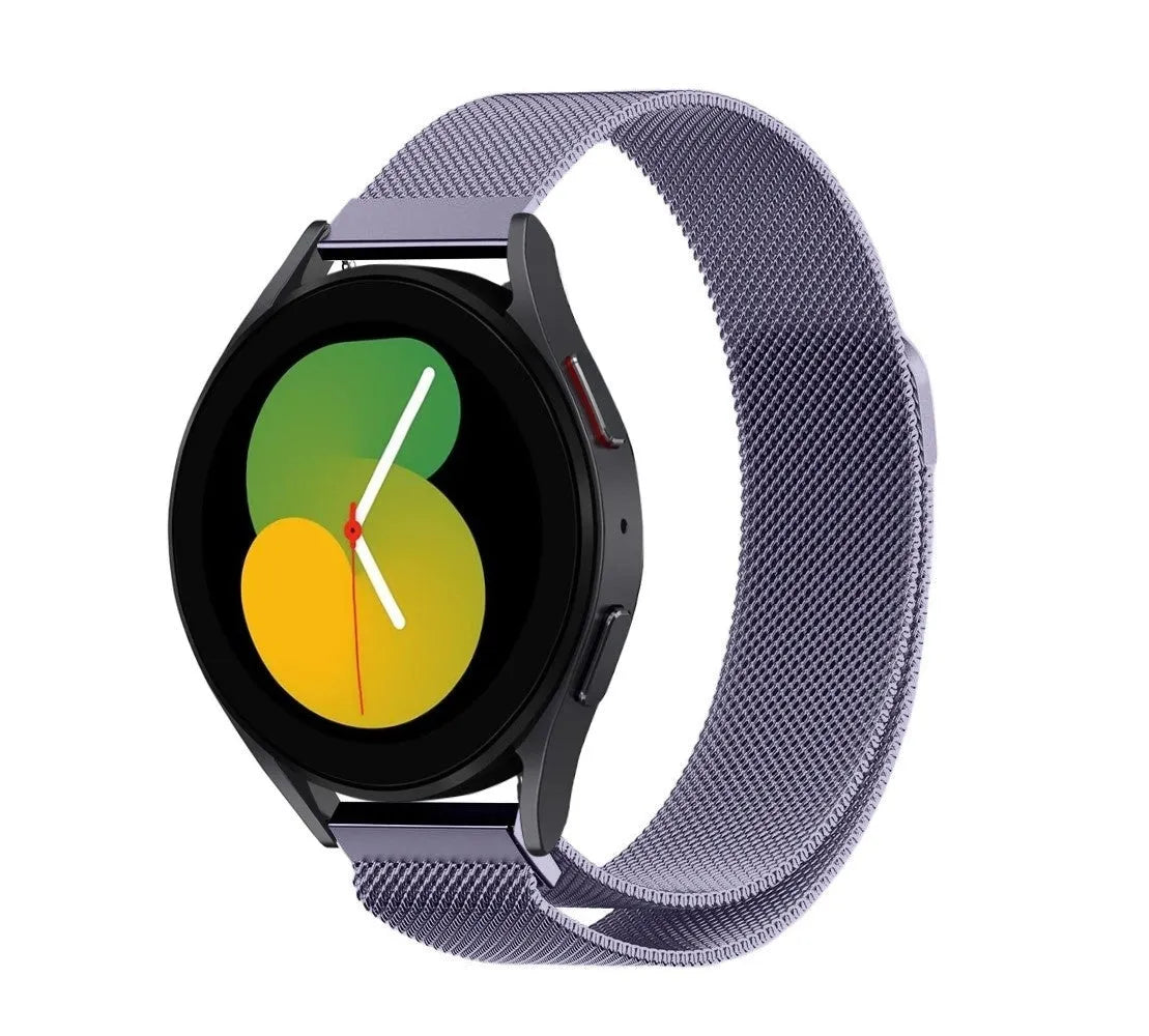 Milanese Strap, space grey, on a watch, 3/4 front view