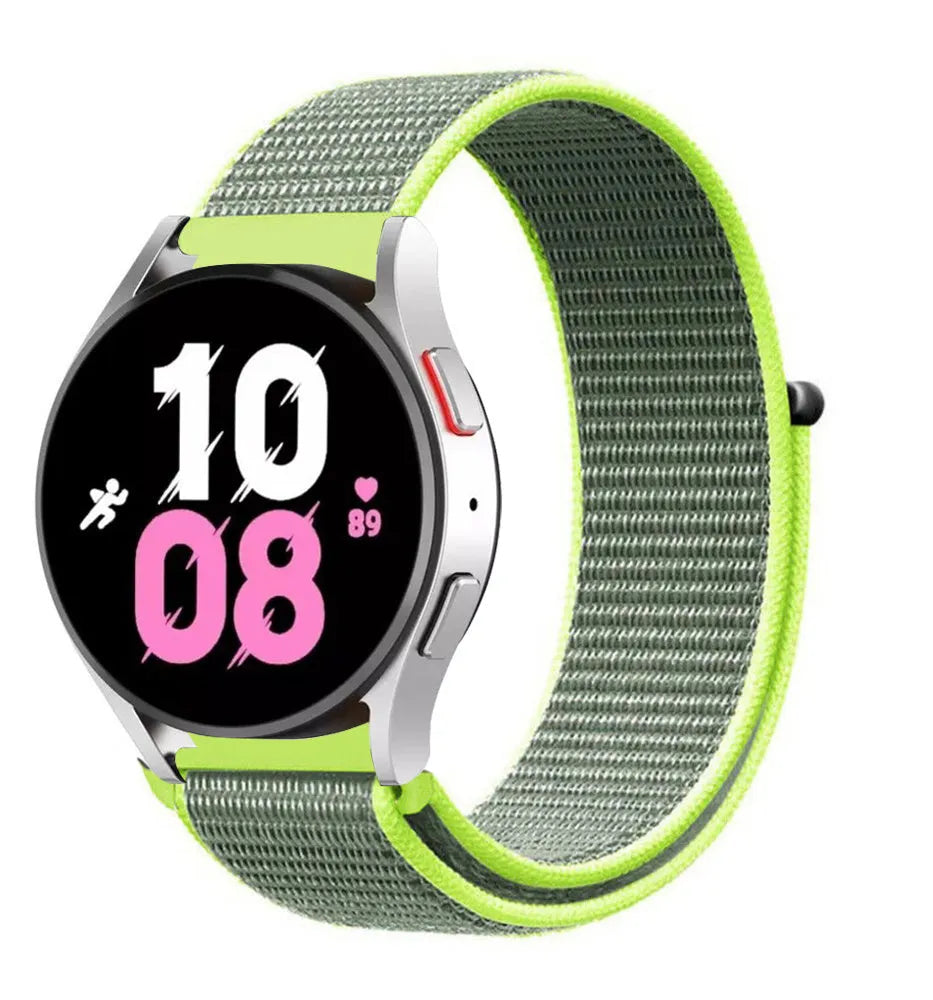 Nylon Strap, fluorescent, on a watch, 3/4 front view