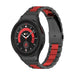 Samsung Galaxy Watch 5 Pro stalen schakel band (zwart/rood)