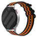 Samsung Galaxy Watch Active nylon gesp band (zwart/oranje)