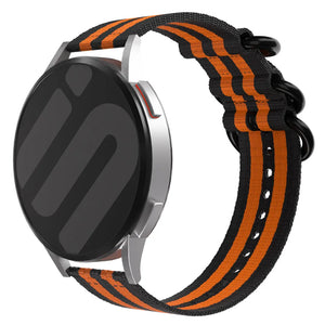 OnePlus Watch 3 - 46mm nylon gesp bandje (zwart/oranje)