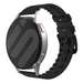 OnePlus Watch siliconen / leren bandje (zwart/groen)