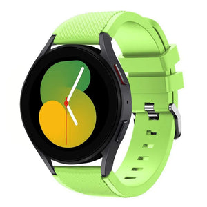 Twill Silicone Strap, light green, on a watch, 3/4 front view