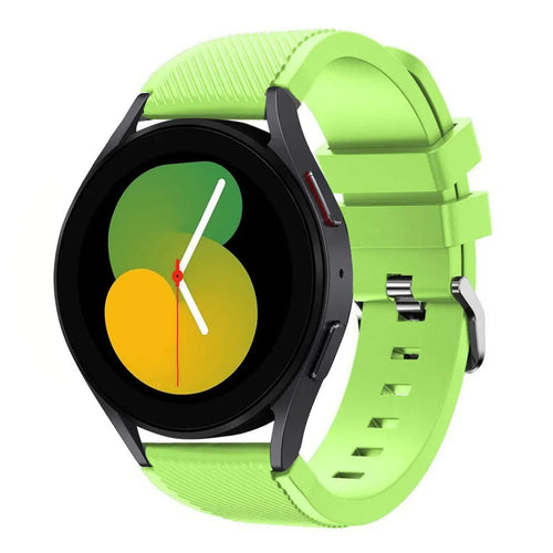 Twill Silicone Strap, light green, on a watch, 3/4 front view