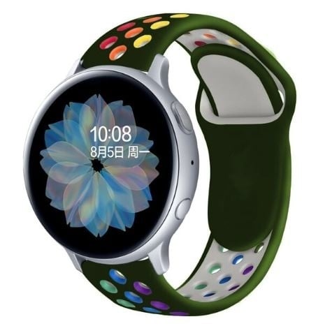 Silicone Sport Strap, on a watch, 3/4 front view