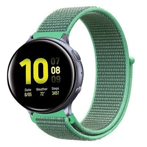 Nylon Strap, mint, on a watch, 3/4 front view