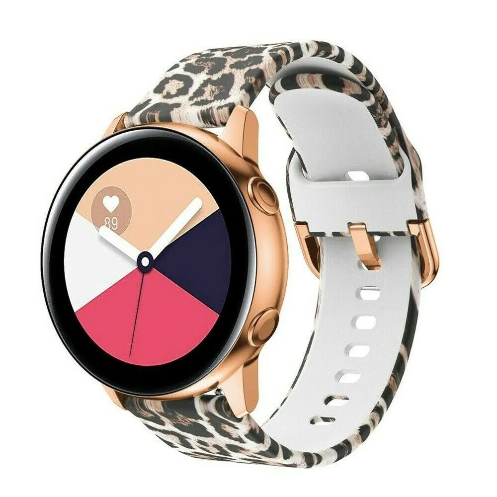 Print Silicone Strap, on a watch, 3/4 front view
