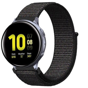 Nylon Strap, black, on a watch, 3/4 front view