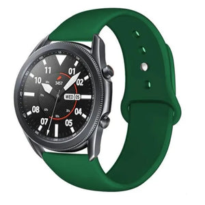 Silicone Sport Strap, army green, on a watch, 3/4 front view