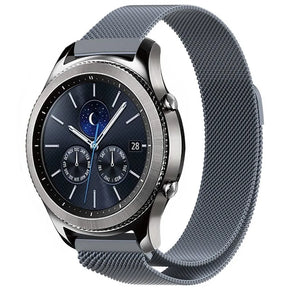 Milanese Strap, space grey, on a watch, 3/4 front view