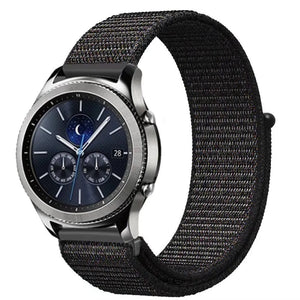 Nylon Strap, black, on a watch, 3/4 front view