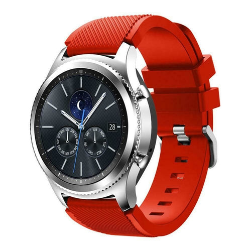 Twill Silicone Strap, red, on a watch, 3/4 front view