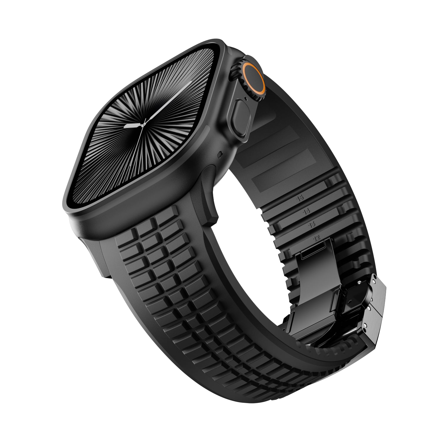 Apple Watch Ultra premium siliconen band (zwart)
