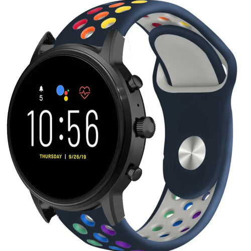 Silicone Sport Strap, on a watch, 3/4 front view